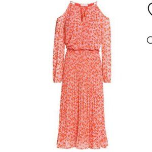 MICHAEL Michael Kors Cold-Shoulder Floral Midi Dress Size XS